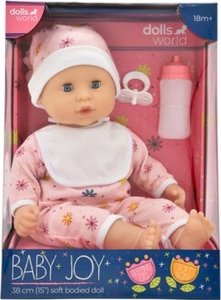 Dolls World DOLLS WORLD LALKA BABY JOY 38 CM - UBRANKO RÓŻOWE 1