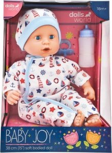 Dolls World DOLLS WORLD LALKA BABY JOY 38 CM - UBRANKO BIAŁE 1