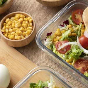 Retoo LUNCHBOX POJEMNIK SZKLANY NA ŻYWNOŚĆ ŻAROODPORNE POJEMNIKI Z POKRYWKĄ 4 SZT 11