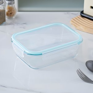 Retoo LUNCHBOX POJEMNIK SZKLANY NA ŻYWNOŚĆ ŻAROODPORNE POJEMNIKI Z POKRYWKĄ 4 SZT 5