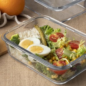 Retoo LUNCHBOX POJEMNIK SZKLANY NA ŻYWNOŚĆ ŻAROODPORNE POJEMNIKI Z POKRYWKĄ 4 SZT 9