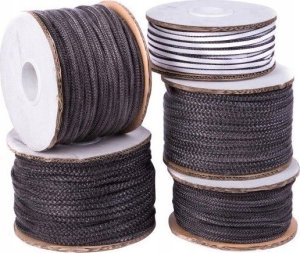 TopStoc Sznur uszczelniający żaroodporny do kominka szyby FI 8 MM 2