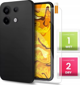 Hello Case ETUI DO XIAOMI REDMI NOTE 13 PRO 5G (GLOBAL) GUMOWE CZARNE MATOWE   SZKŁO 1