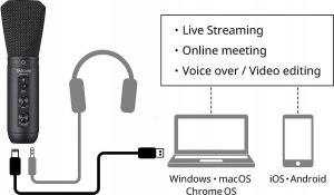 Tascam Tascam TM-250U - Mikrofon pojemnościowy do transmisji osobistych oraz komunikacji online 3