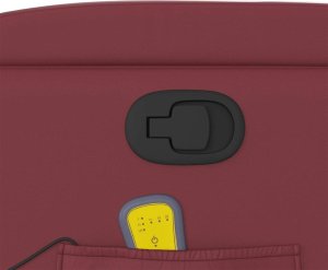 vidaXL Rozkładany fotel masujący, winna czerwień, obity sztuczną skórą 10