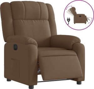 vidaXL vidaXL Elektryczny fotel rozkładany, brązowy, obity tkaniną 2