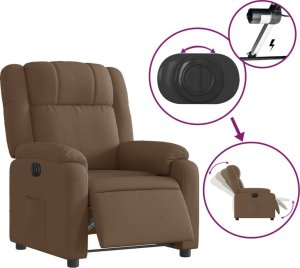 vidaXL vidaXL Elektryczny fotel rozkładany, brązowy, obity tkaniną 5