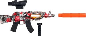 Ciuciubabka Pistolet Zmasowany Atak Na Akumulator Magazynek Strzałki Piankowe Okulary 4