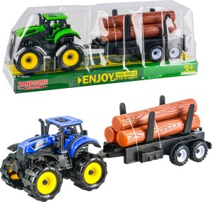 Trifox TRAKTOR Z PRZYCZEPĄ Z DREWNEM Maszyna Rolnicza Farma 1szt 1