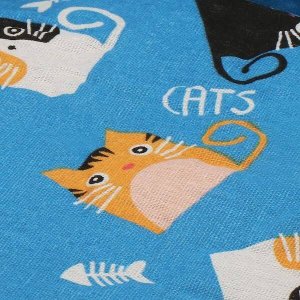 Springos Legowisko dla psa i kota okrągłe śr. 73 cm pluszowe posłanie ze ściągaczem niebieskie UNIWERSALNY 4