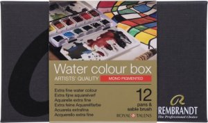 Artequipment Rembrandt Watercolour metal tin set Mono-Pigmented Colour Selection | 12 pans + brush 1