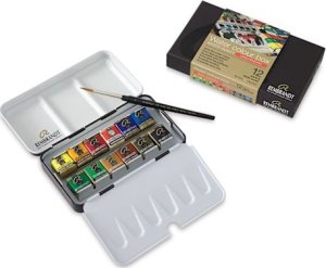 Artequipment Rembrandt Watercolour metal tin set Mono-Pigmented Colour Selection | 12 pans + brush 3