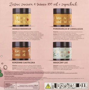 HiSkin HISKIN_SET Świąteczny zestaw świec sojowych róż Świąteczne Zapachy 4szt 2