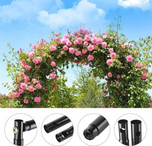 Vilde Pergola ogrodowa, metalowa, 145x235cm, czarna 15