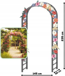 Vilde Pergola ogrodowa, metalowa, 145x235cm, czarna 4
