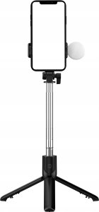 Selfie stick Hurtel Selfie stick WR1YXS teleskopowy tripod 0.71m z okrągłą lampą - czarny 2