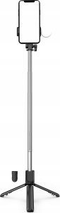 Selfie stick Hurtel Selfie stick WR1YXS teleskopowy tripod 0.71m z okrągłą lampą - czarny 3