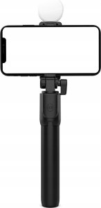 Selfie stick Hurtel Selfie stick WH1YXS teleskopowy tripod 1m z okrągłą lampą i uchwytem na telefon - czarny 5