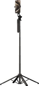 Selfie stick Hurtel Selfie stick WH181-Y1S teleskopowy statyw 1.75m ze stopu aluminium z uchwytem na telefon - czarny 1