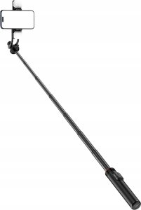 Selfie stick Hurtel Selfie stick WC12YDS teleskopowy tripod 1.3m ze stopu aluminium z podwójną lampą i uchwytem na telefon - czarny 2