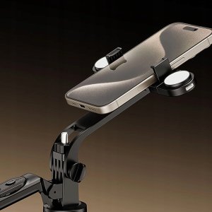 Selfie stick Hurtel Selfie stick WH181D-Y1S teleskopowy statyw 1.75m ze stopu aluminium z podwójną lampą i uchwytem na telefon - czarny 11