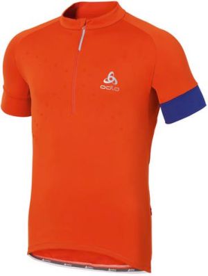 Odlo Koszulka męska Stand-up collar s/s 1/2 zip GAVIA niebiesko-pomarańczowa r. M (410892) 1