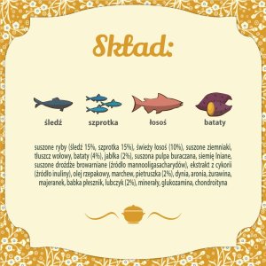 Folk Karma sucha dla psa FOLK M&L Kaszubska specjalność rybna z dodatkiem jabłek, pietruszki i lubczyku 12 kg 5