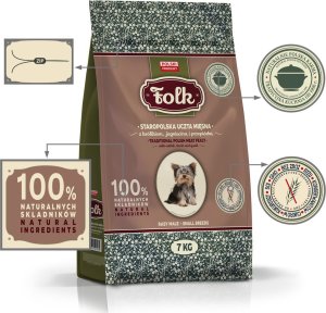 Folk Karma sucha dla psa FOLK MINI Staropolska uczta mięsna z królikiem, jagnięciną i przepiórką 7 kg 2