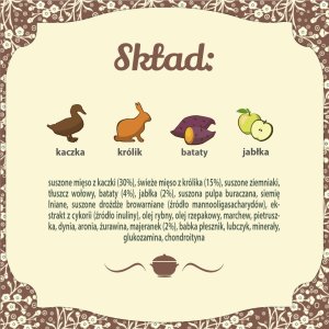 Folk Karma sucha dla psa FOLK MINI Wielkopolska kaczka z królikiem z dodatkiem jabłek i majeranku 5x1,6kg 6