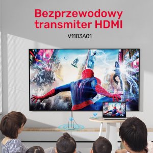 System przekazu sygnału AV Unitek Bezprzewodowy nadajnik i odbiornik HDMI zasięg do 50m, biały 2