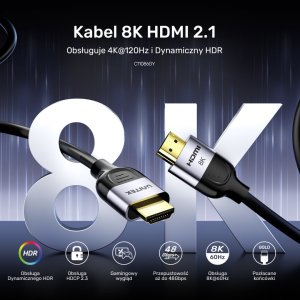 Kabel Unitek HDMI - HDMI 1 m czarny (C11086GY01-1M) 8