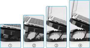 Podstawka chłodząca Art Podstawka pod laptop ART P4 reg.kąta+4xwen+LED gaming 6