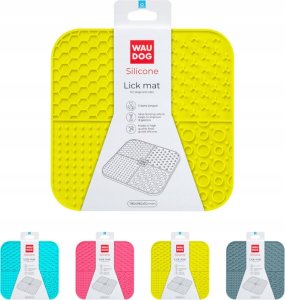 Collar WAU DOG MATA DO LIZANIA SILIKONOWA        PROSTOKĄTNA 21,1x21,1x3cm ŻÓŁTA 3