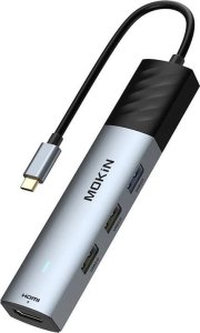 HUB USB Mokin HUB 5 w 1 MOKiN USB-C PD 3.0 100W (srebrny) 1