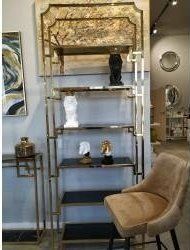 Artehome Regał Hyatt Silver black glass 3