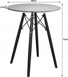 Leobert Zestaw stół okrągły TODI 60 jesion + 2 krzesła OSAKA czarne 3