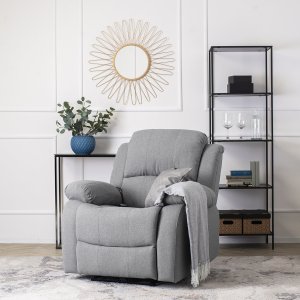 Mebel Elite Fotel Masujący BONO 2 Elektryczny Rozkładany z Podnóżkiem Szary Nowoczesny 1