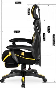 Fotel Mebel Elite Fotel Gamingowy Obrotowy MAXIMO Czarny/żółty Nowoczesny 11