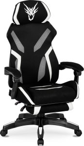 Fotel Mebel Elite Fotel Gamingowy Obrotowy MAXIMO Czarny/biały Nowoczesny 1