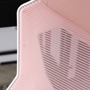 Fotel Mebel Elite Fotel Gamingowy Obrotowy BING Różowy/biały z Podnóżkiem Nowoczesny 6