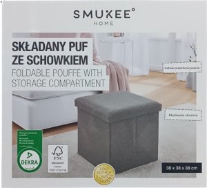 Smukee Pojemna składana pufa MDF 38x38x38cm do 100kg 2