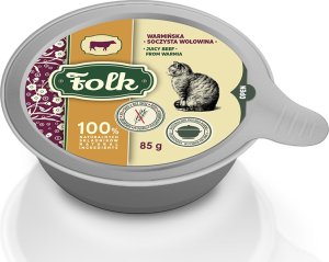 Folk Karma mokra dla kota FOLK Warmińska soczysta wołowina szalka 85g 1