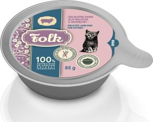 Folk Karma mokra dla kota FOLK Kitten Delikatne danie dla malucha z jagnięciny szalka 85g 1