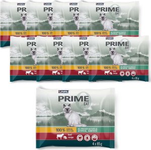 PUPIL Prime Karma mokra dla kota PUPIL Prime bogata w wołowinę z wątróbką + pstrąga z łososiem 9x(4x85g) 1