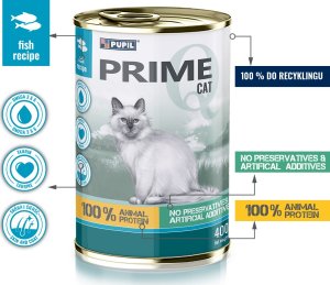 PUPIL Prime Karma mokra dla kota PUPIL Prime bogata w łososia z pstrągiem 400 g 2