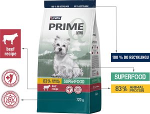 PUPIL Prime Karma sucha dla psa PUPIL Prime Mini bogata w wołowinę z wątróbką 720 g 1