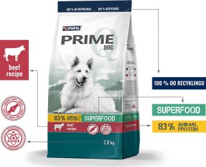 PUPIL Prime Karma sucha dla psa PUPIL Prime bogata w wołowinę z warzywami 2,8 kg 1