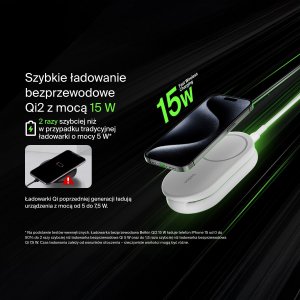 Ładowarka Belkin Belkin BOOST Charge magneti. 15W 2in1 +output/USB-C wh.WIZ028vfWH 17