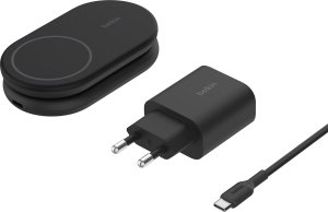 Ładowarka Belkin ładowarka indukcyjna składana 2w1 MagSafe Qi2 15 W czarna z zasilaczem 36 W 8