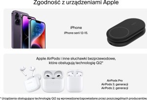 Ładowarka Belkin ładowarka indukcyjna składana 2w1 MagSafe Qi2 15 W czarna z zasilaczem 36 W 23